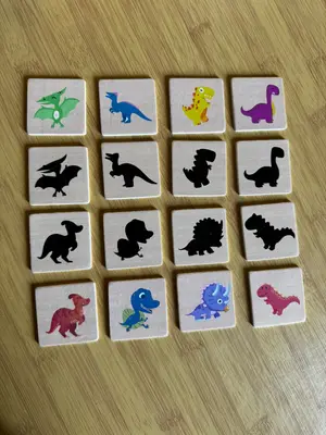 Parejas de sombras 4 categorías. (Dinosaurio, transportes, frutas y animales). — foto 3