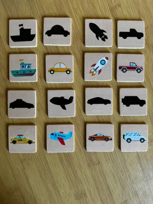 Parejas de sombras 4 categorías. (Dinosaurio, transportes, frutas y animales). — foto 4